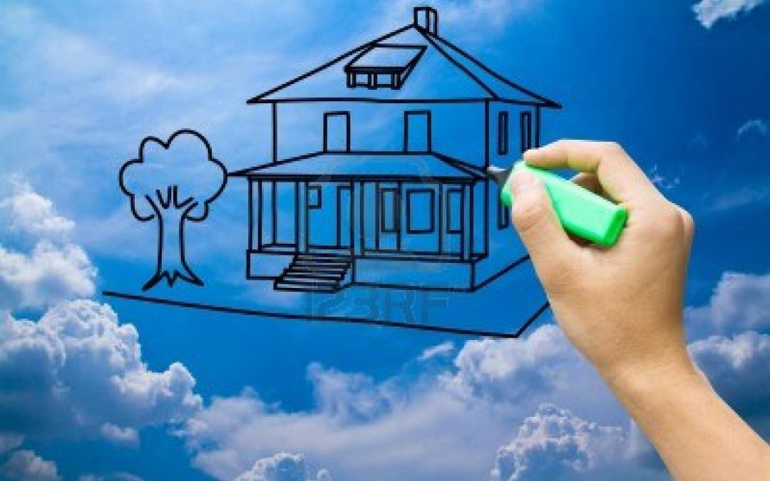 14563083-hand-drawing-dream-home-on-blue-sky